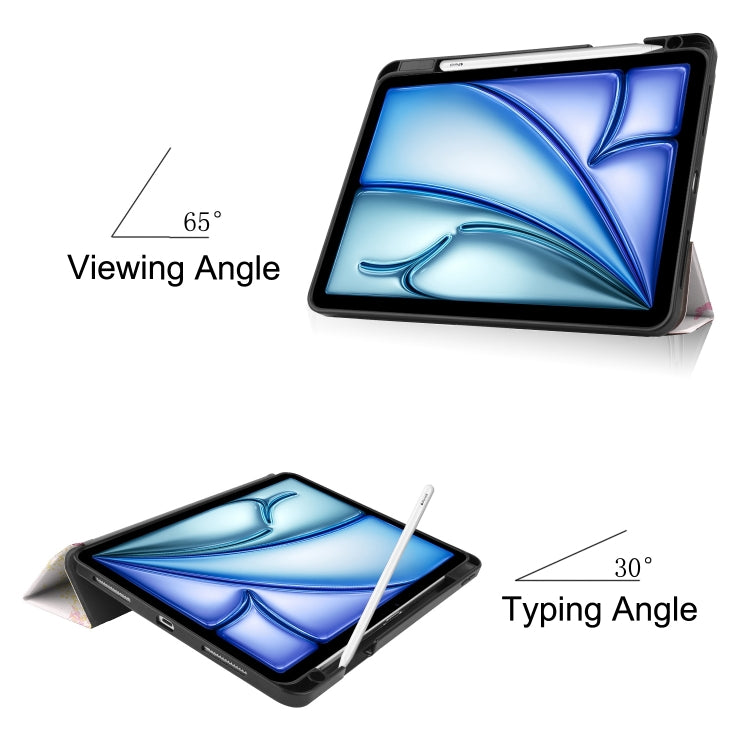 For iPad Air 11 2024 Custer Painted 3-Fold Holder Smart Leather Tablet Case(Elf Girl) - iPad Air 11 2024 Cases by PMC TechLife | Online Shopping South Africa | PMC TechLife | Buy Now Pay Later Mobicred