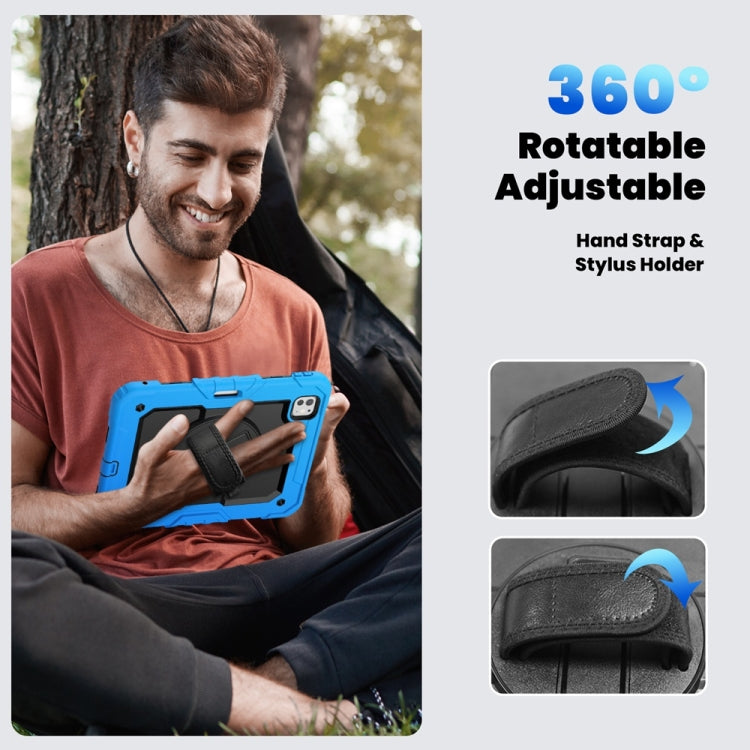 For iPad Pro 11 2024 Silicone Hybrid PC Tablet Protective Case(Black+Light Blue) - iPad Pro 11 2024 Cases by PMC TechLife | Online Shopping South Africa | PMC TechLife | Buy Now Pay Later Mobicred