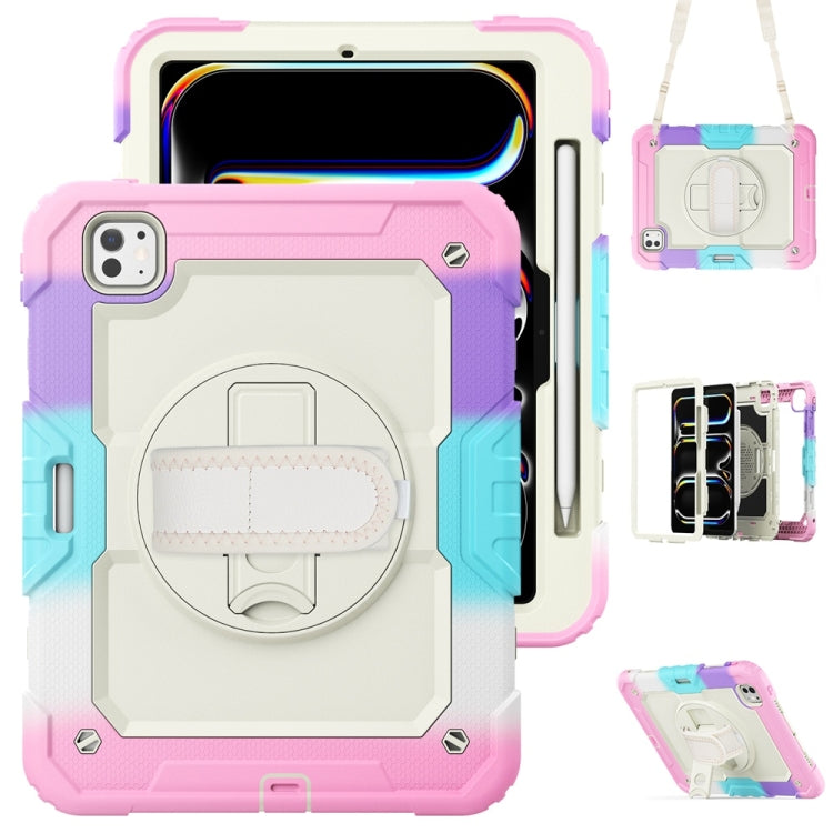 For iPad Pro 11 2024 Silicone Hybrid PC Tablet Protective Case(Rainbow Pink) - iPad Pro 11 2024 Cases by PMC TechLife | Online Shopping South Africa | PMC TechLife | Buy Now Pay Later Mobicred