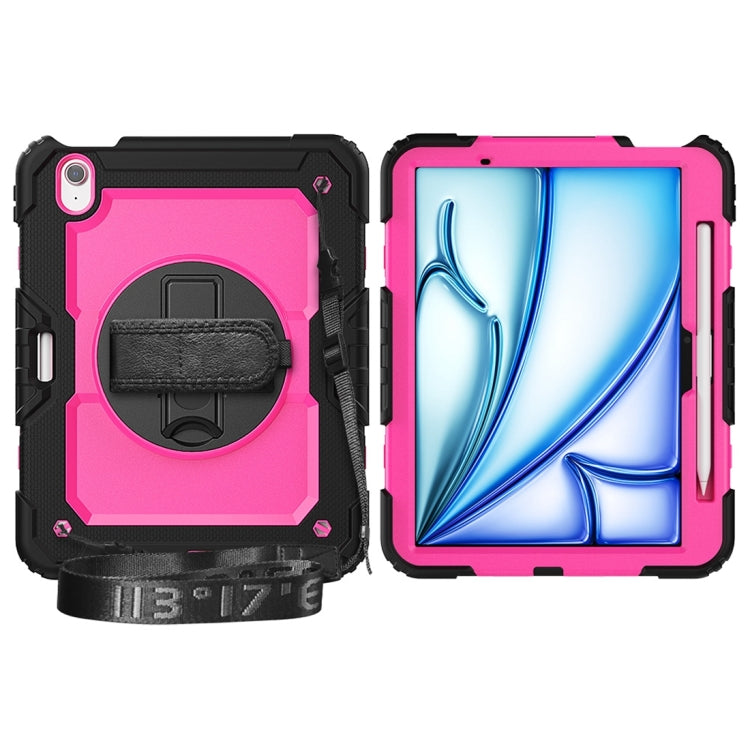 For iPad Air 11 2024 Silicone + PC Tablet Protective Case(Rose Red+Black) - iPad Air 11 2024 Cases by PMC TechLife | Online Shopping South Africa | PMC TechLife | Buy Now Pay Later Mobicred