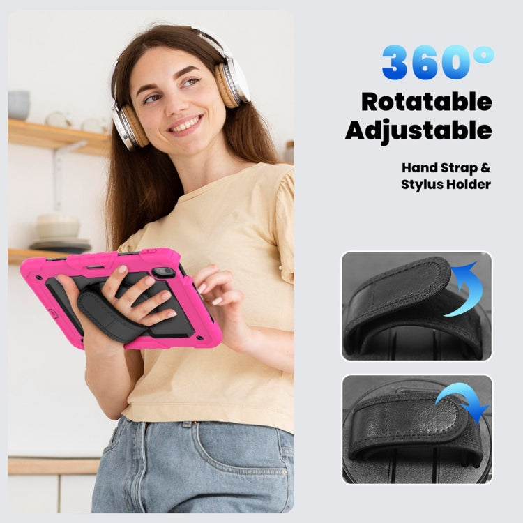 For iPad Air 11 2024 Silicone + PC Tablet Protective Case(Black+Rose Red) - iPad Air 11 2024 Cases by PMC TechLife | Online Shopping South Africa | PMC TechLife | Buy Now Pay Later Mobicred