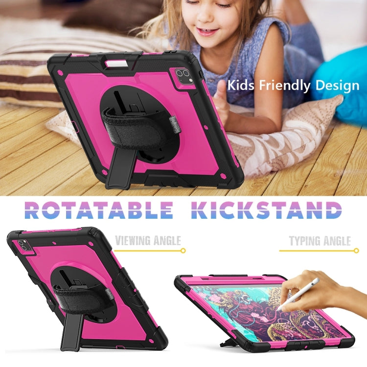 For iPad Pro 13 2024 Silicone + PC Tablet Protective Case(Rose Red+Black) - iPad Pro 13 2024 Cases by PMC TechLife | Online Shopping South Africa | PMC TechLife | Buy Now Pay Later Mobicred