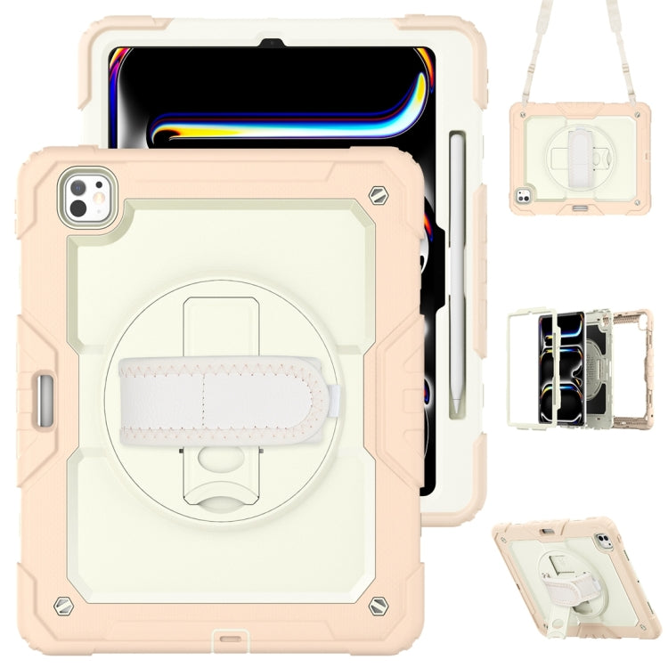 For iPad Pro 13 2024 Silicone Hybrid PC Tablet Protective Case(Cream+Rose Gold) - iPad Pro 13 2024 Cases by PMC TechLife | Online Shopping South Africa | PMC TechLife | Buy Now Pay Later Mobicred