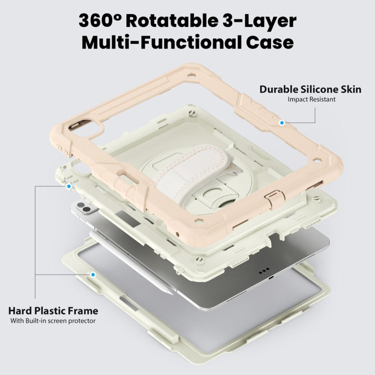 For iPad Pro 13 2024 Silicone Hybrid PC Tablet Protective Case(Cream+Rose Gold) - iPad Pro 13 2024 Cases by PMC TechLife | Online Shopping South Africa | PMC TechLife | Buy Now Pay Later Mobicred