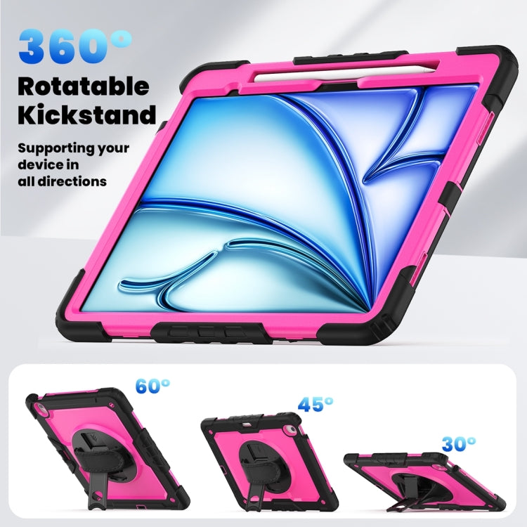 For iPad Air 13 2024 / Air 13 2025 Silicone Hybrid PC Tablet Protective Case(Rose Red+Black) - free shipping - PMC TechLife - Order now!