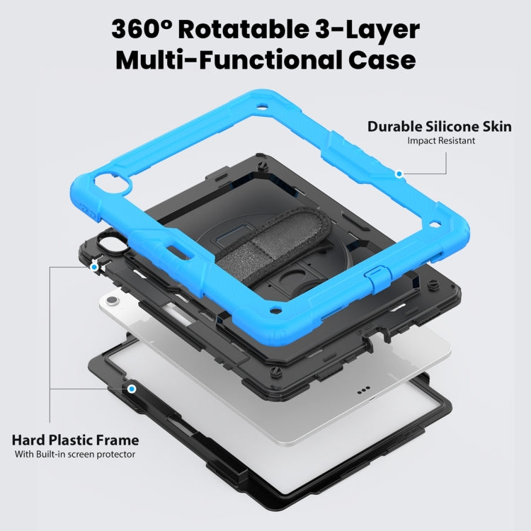 For iPad Air 13 2024 Silicone + PC Tablet Protective Case(Black+Light Blue) - iPad Air 13 2024 Cases by PMC TechLife | Online Shopping South Africa | PMC TechLife | Buy Now Pay Later Mobicred