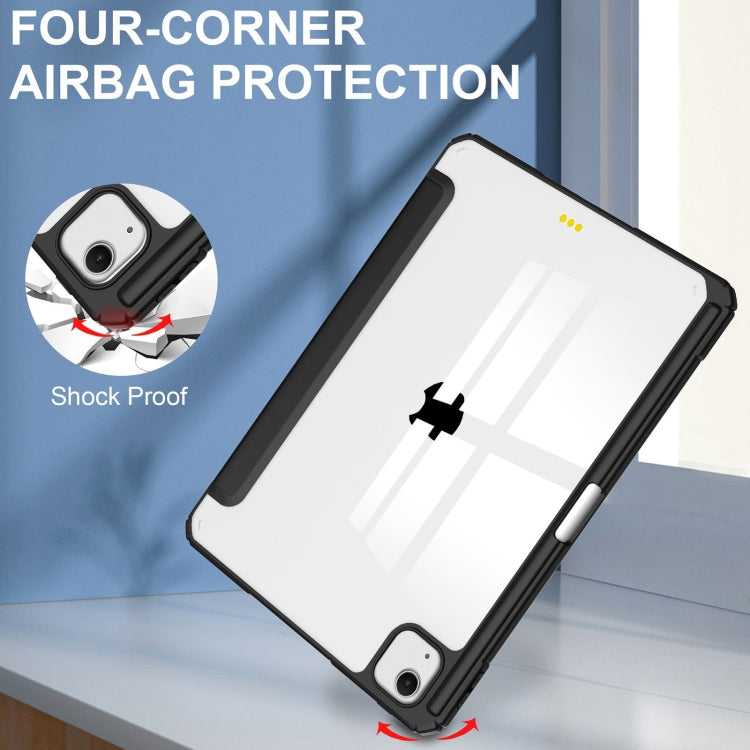 For iPad Air 13 2024 Pure Color 3-fold Clear TPU Smart Leather Tablet Case(Black) - iPad Air 13 2024 Cases by PMC TechLife | Online Shopping South Africa | PMC TechLife | Buy Now Pay Later Mobicred