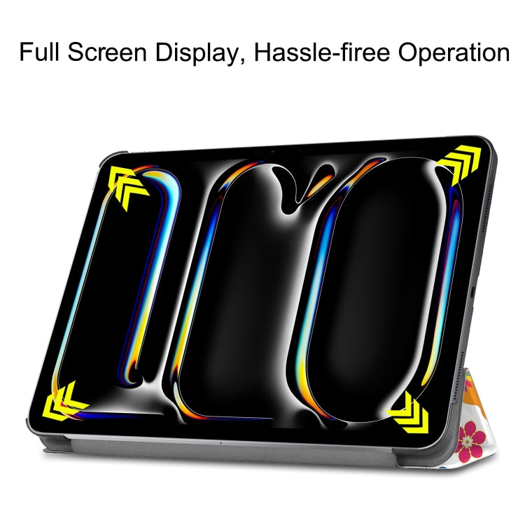 For iPad Pro 11 2024 Custer Painted 3-Fold Holder Smart Leather Tablet Case(Color Butterfly) - free shipping - PMC TechLife - Order now!
