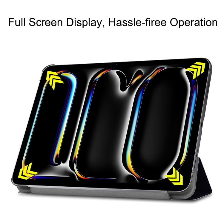 For iPad Pro 11 2024 Custer Painted 3-Fold Holder Smart Leather Tablet Case(Big Eye Me) - iPad Pro 11 2024 Cases by PMC TechLife | Online Shopping South Africa | PMC TechLife | Buy Now Pay Later Mobicred