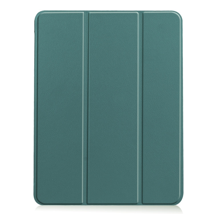 For iPad Air 11 2024 Custer TPU Pure Color 3-Fold Holder Smart Leather Tablet Case(Dark Green) - iPad Air 11 2024 Cases by PMC TechLife | Online Shopping South Africa | PMC TechLife | Buy Now Pay Later Mobicred