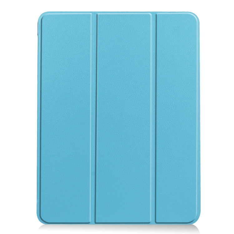 For iPad Air 11 2024 Custer TPU Pure Color 3-Fold Holder Smart Leather Tablet Case(Sky Blue) - iPad Air 11 2024 Cases by PMC TechLife | Online Shopping South Africa | PMC TechLife | Buy Now Pay Later Mobicred