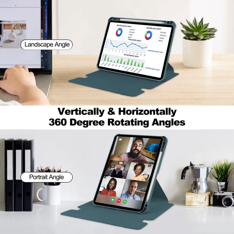 For iPad Pro 11 2024 Transparent Rotation Smart Leather Tablet Case with Keyboard(Dark Green) - iPad Pro 11 2024 Cases by PMC TechLife | Online Shopping South Africa | PMC TechLife | Buy Now Pay Later Mobicred