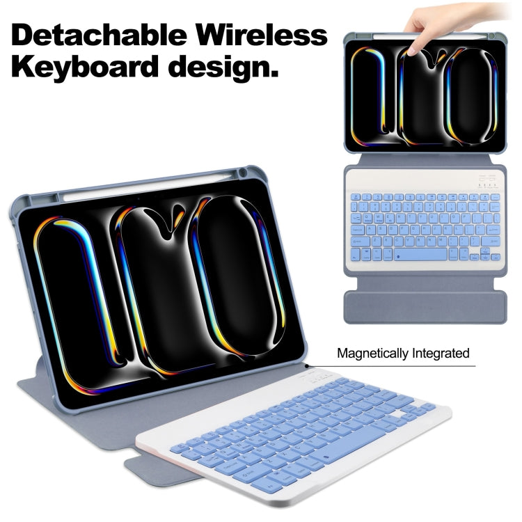 For iPad Pro 13 2024 Transparent Rotation Smart Leather Tablet Case with Keyboard(Lavender) - iPad Pro 13 2024 Cases by PMC TechLife | Online Shopping South Africa | PMC TechLife | Buy Now Pay Later Mobicred