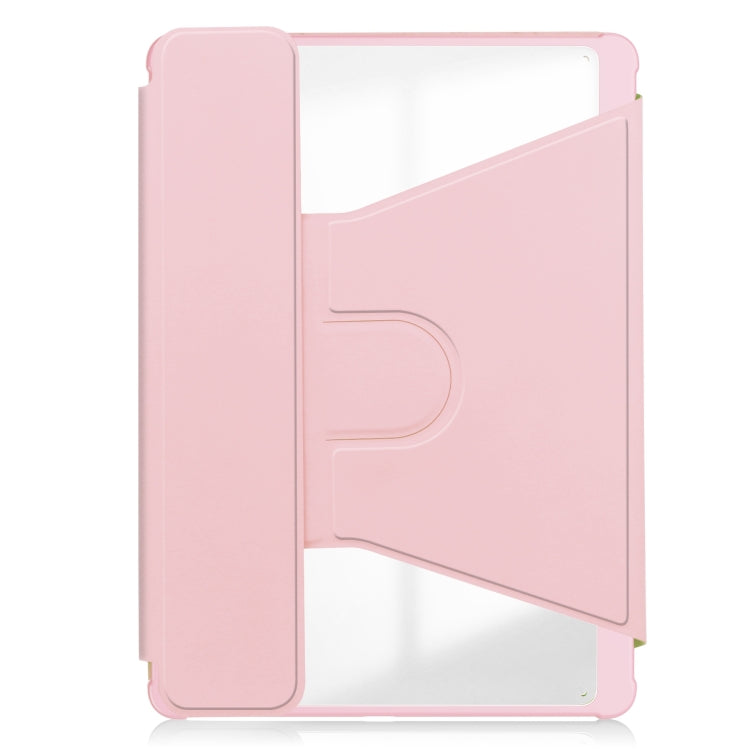 For iPad Pro 13 2024 Transparent Rotation Smart Leather Tablet Case with Keyboard(Pink) - iPad Pro 13 2024 Cases by PMC TechLife | Online Shopping South Africa | PMC TechLife | Buy Now Pay Later Mobicred