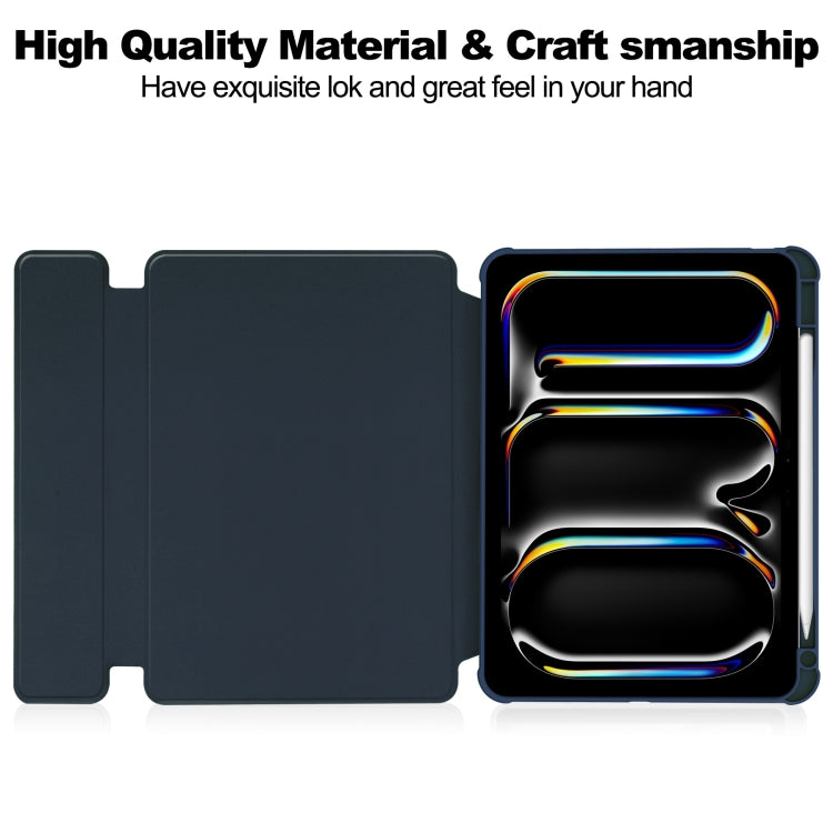 For iPad Pro 13 2024 Transparent Rotation Smart Leather Tablet Case with Keyboard(Dark Blue) - free shipping - PMC TechLife - Order now!