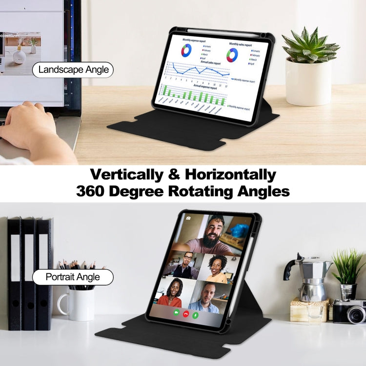 For iPad Air 13 2025 / 2024 Transparent Rotation Smart Leather Tablet Case with Keyboard(Black) - iPad Air 13 2025 / 2024 Cases by PMC TechLife | Online Shopping South Africa | PMC TechLife | Buy Now Pay Later Mobicred
