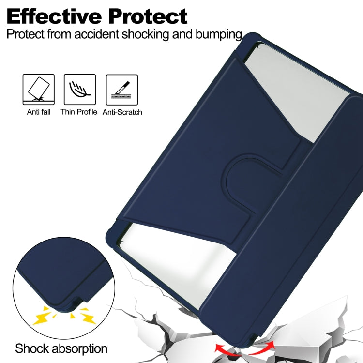 For iPad Air 11 2024 Transparent Rotation Smart Leather Tablet Case with Keyboard(Dark Blue) - iPad Air 11 2024 Cases by PMC TechLife | Online Shopping South Africa | PMC TechLife | Buy Now Pay Later Mobicred