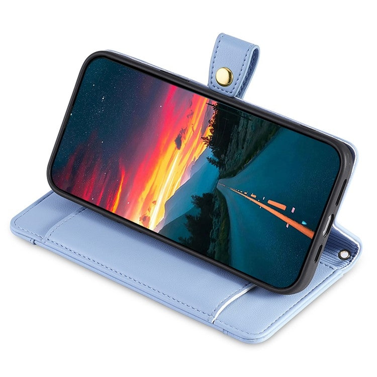 For Google Pixel 9 Pro XL Sheep Texture Cross-body Zipper Wallet Leather Phone Case(Blue) - Google Cases by PMC TechLife | Online Shopping South Africa | PMC TechLife | Buy Now Pay Later Mobicred