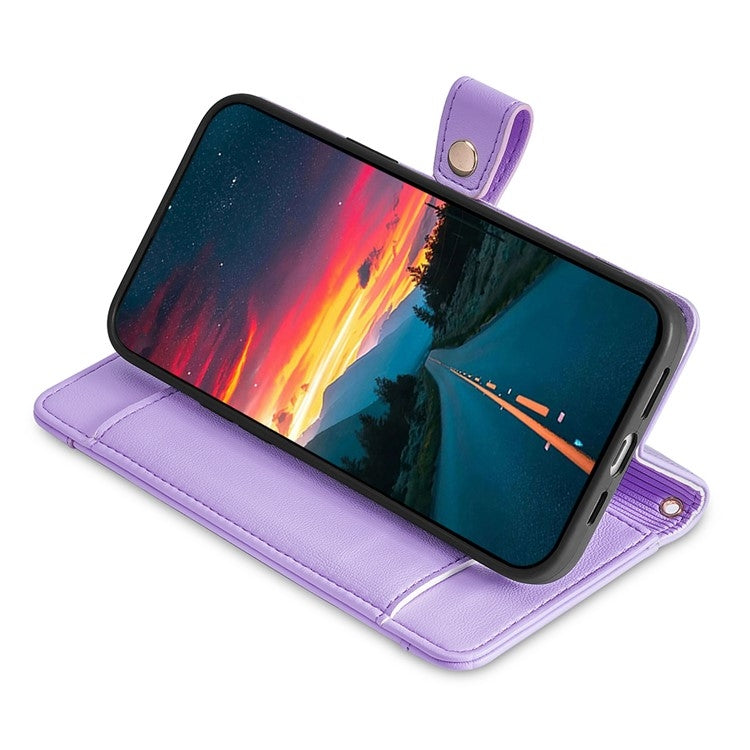 For Google Pixel 9 Pro XL Sheep Texture Cross-body Zipper Wallet Leather Phone Case(Purple) - Google Cases by PMC TechLife | Online Shopping South Africa | PMC TechLife | Buy Now Pay Later Mobicred