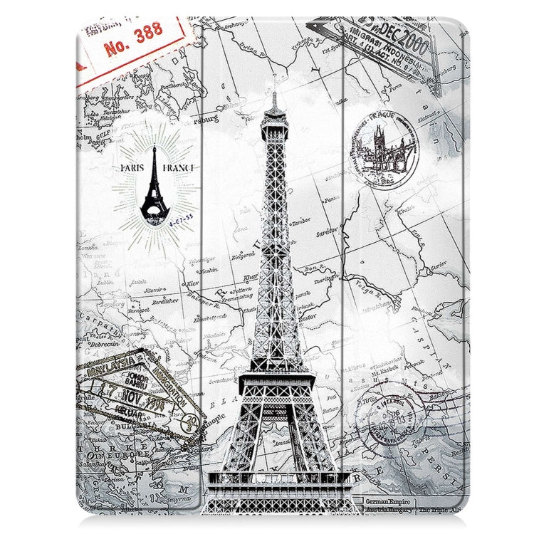 For iPad Pro 13 2024 Custer Painted 3-Fold Holder Smart Leather Tablet Case with Pen Tray(Eiffel Tower) - iPad Pro 13 2024 Cases by PMC TechLife | Online Shopping South Africa | PMC TechLife | Buy Now Pay Later Mobicred