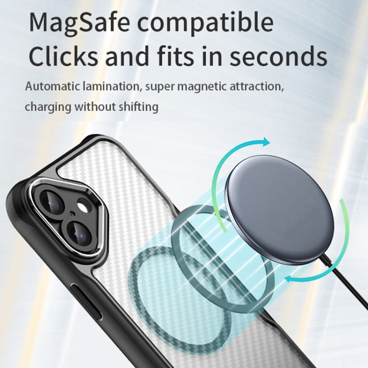 For iPhone 16 Carbon Fiber Texture MagSafe Translucent Phone Case(Green) - iPhone 16 Cases by PMC TechLife | Online Shopping South Africa | PMC TechLife | Buy Now Pay Later Mobicred