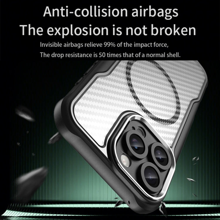 For iPhone 16 Pro Carbon Fiber Texture MagSafe Translucent Phone Case(Blue) - iPhone 16 Pro Cases by PMC TechLife | Online Shopping South Africa | PMC TechLife | Buy Now Pay Later Mobicred