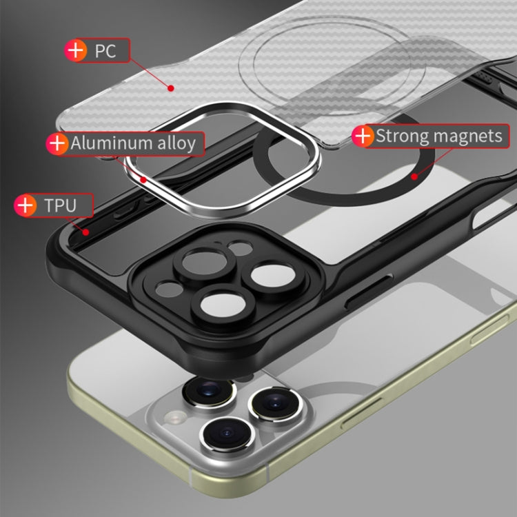 For iPhone 16 Pro Max Carbon Fiber Texture MagSafe Translucent Phone Case(Black) - iPhone 16 Pro Max Cases by PMC TechLife | Online Shopping South Africa | PMC TechLife | Buy Now Pay Later Mobicred