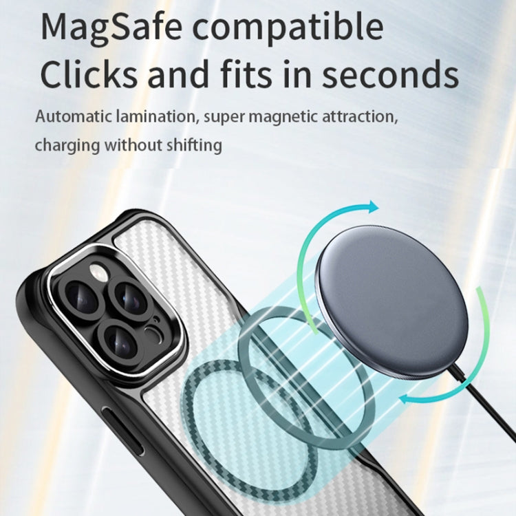 For iPhone 16 Pro Max Carbon Fiber Texture MagSafe Translucent Phone Case(Black) - iPhone 16 Pro Max Cases by PMC TechLife | Online Shopping South Africa | PMC TechLife | Buy Now Pay Later Mobicred