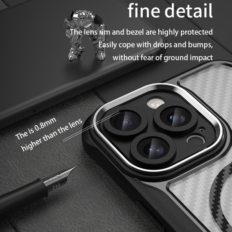 For iPhone 16 Pro Max Carbon Fiber Texture MagSafe Translucent Phone Case(Black) - iPhone 16 Pro Max Cases by PMC TechLife | Online Shopping South Africa | PMC TechLife | Buy Now Pay Later Mobicred