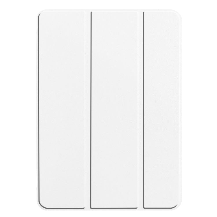 For iPad Pro 11 2024 Custer TPU Pure Color 3-Fold Holder Smart Leather Tablet Case with Pen Tray(White) - iPad Pro 11 2024 Cases by PMC TechLife | Online Shopping South Africa | PMC TechLife | Buy Now Pay Later Mobicred