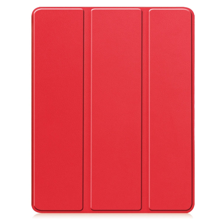 For iPad Pro 13 2024 Custer TPU Pure Color 3-Fold Holder Smart Leather Tablet Case with Pen Tray(Red) - iPad Pro 13 2024 Cases by PMC TechLife | Online Shopping South Africa | PMC TechLife | Buy Now Pay Later Mobicred