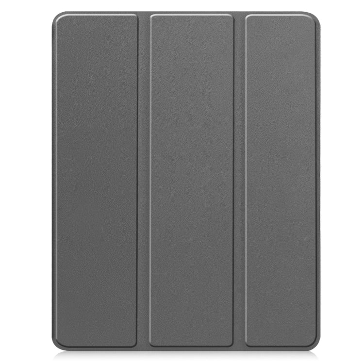 For iPad Pro 13 2024 Custer TPU Pure Color 3-Fold Holder Smart Leather Tablet Case with Pen Tray(Grey) - iPad Pro 13 2024 Cases by PMC TechLife | Online Shopping South Africa | PMC TechLife | Buy Now Pay Later Mobicred