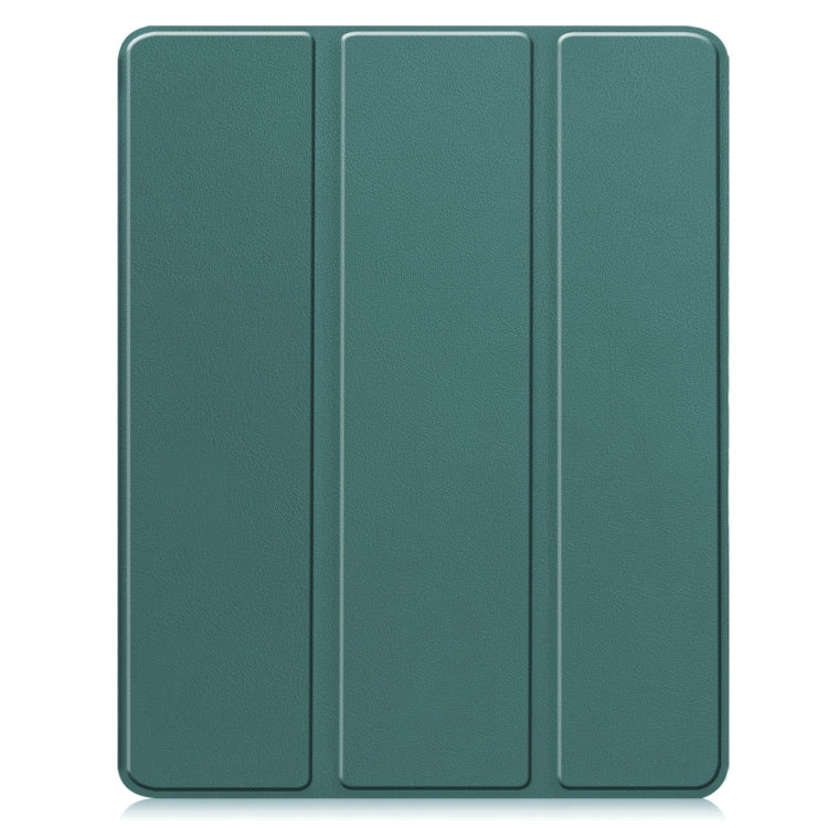 For iPad Pro 13 2024 Custer TPU Pure Color 3-Fold Holder Smart Leather Tablet Case with Pen Tray(Dark Green) - iPad Pro 13 2024 Cases by PMC TechLife | Online Shopping South Africa | PMC TechLife | Buy Now Pay Later Mobicred
