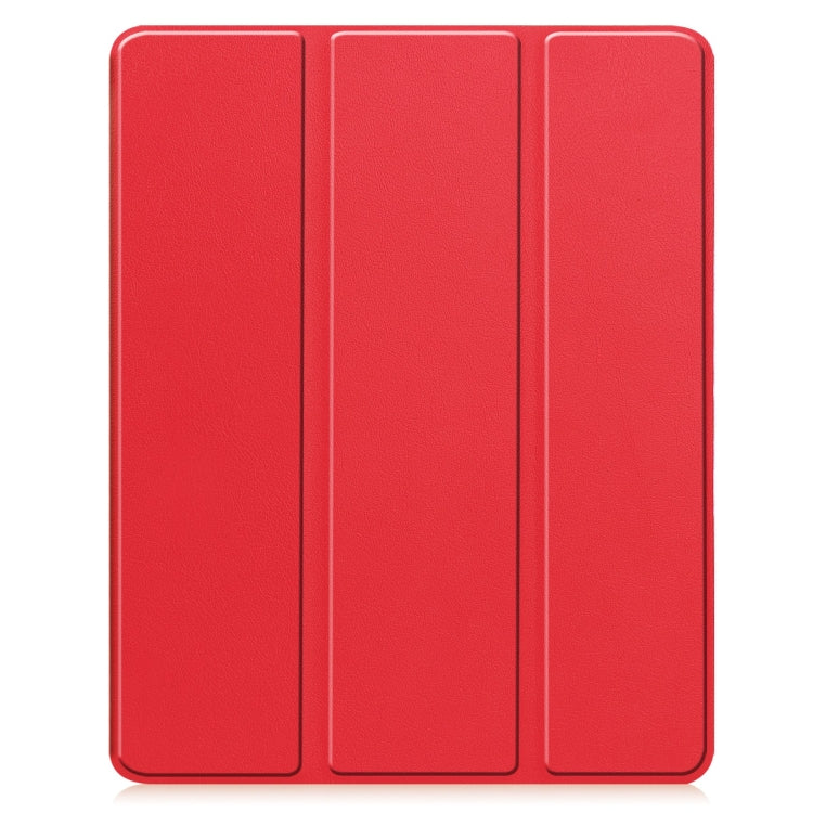 For iPad Air 13 2024 / 2025 Custer TPU Pure Color 3-Fold Holder Smart Leather Tablet Case with Pen Tray(Red) - free shipping - PMC TechLife - Order now!
