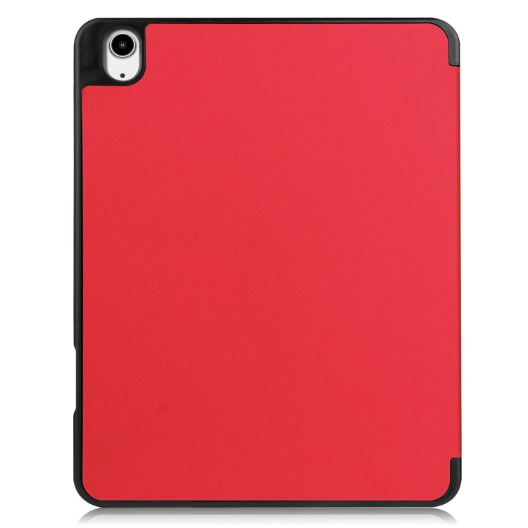 For iPad Air 13 2024 / 2025 Custer TPU Pure Color 3-Fold Holder Smart Leather Tablet Case with Pen Tray(Red) - free shipping - PMC TechLife - Order now!