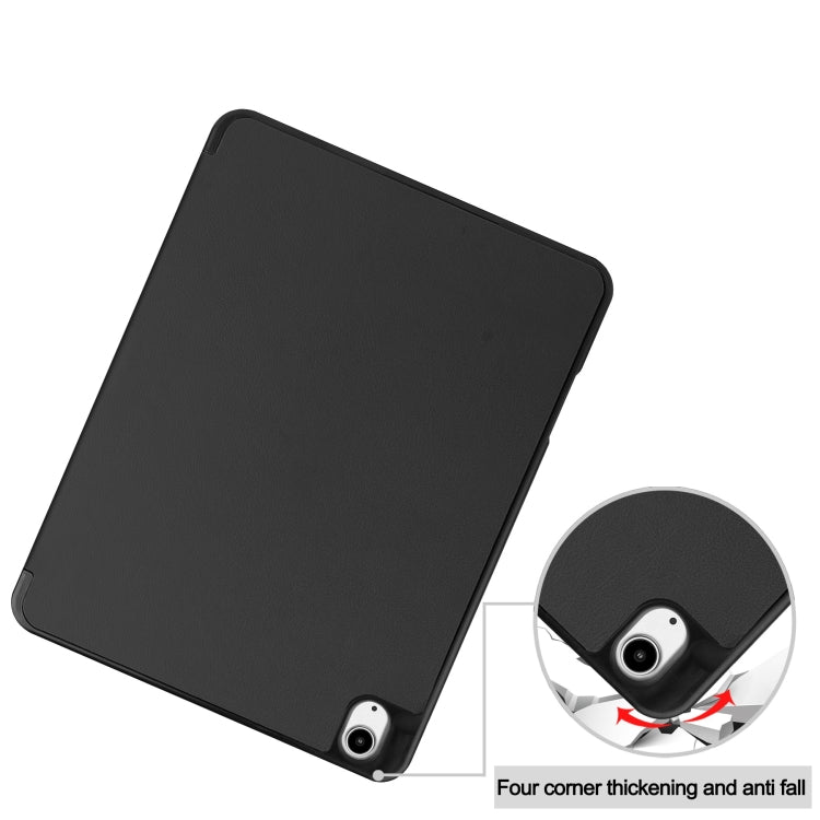 For iPad Air 13 2024 / 2025 Custer TPU Pure Color 3-Fold Holder Smart Leather Tablet Case with Pen Tray(Black) - iPad Air 13 2025 / 2024 Cases by PMC TechLife | Online Shopping South Africa | PMC TechLife | Buy Now Pay Later Mobicred