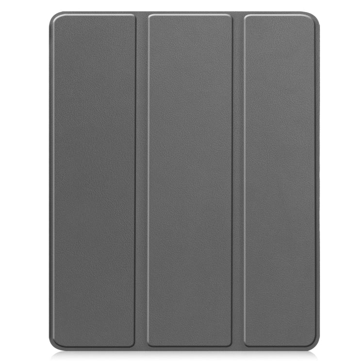 For iPad Air 13 2024 Custer TPU Pure Color 3-Fold Holder Smart Leather Tablet Case with Pen Tray(Grey) - iPad Air 13 2024 Cases by PMC TechLife | Online Shopping South Africa | PMC TechLife | Buy Now Pay Later Mobicred