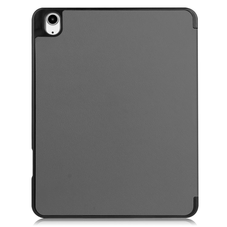 For iPad Air 13 2024 Custer TPU Pure Color 3-Fold Holder Smart Leather Tablet Case with Pen Tray(Grey) - iPad Air 13 2024 Cases by PMC TechLife | Online Shopping South Africa | PMC TechLife | Buy Now Pay Later Mobicred