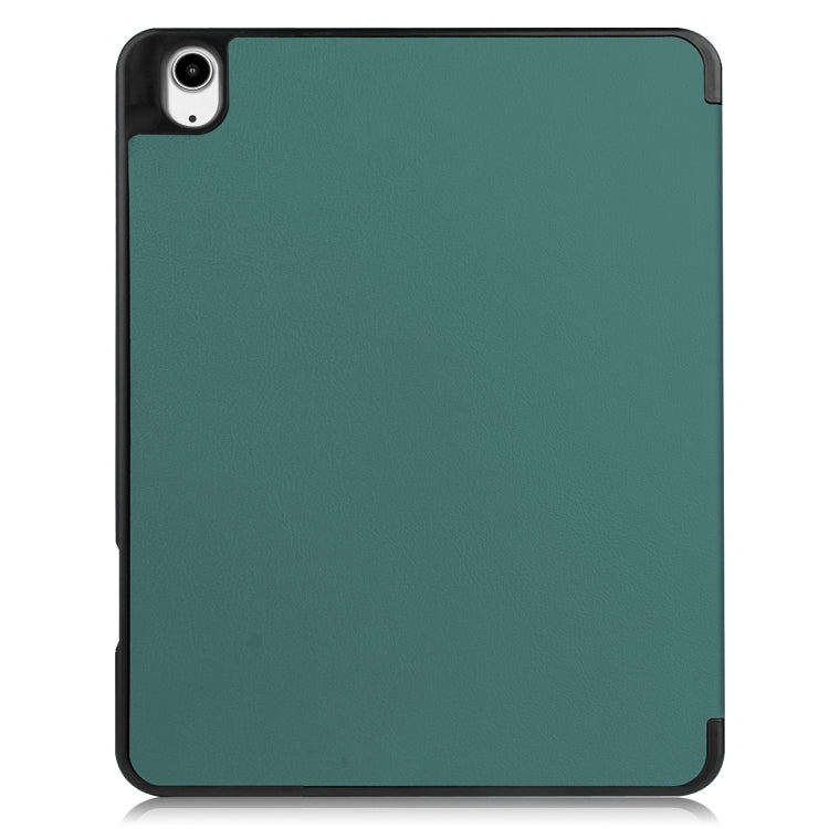 For iPad Air 13 2024 Custer TPU Pure Color 3-Fold Holder Smart Leather Tablet Case with Pen Tray(Dark Green) - iPad Air 13 2024 Cases by PMC TechLife | Online Shopping South Africa | PMC TechLife | Buy Now Pay Later Mobicred
