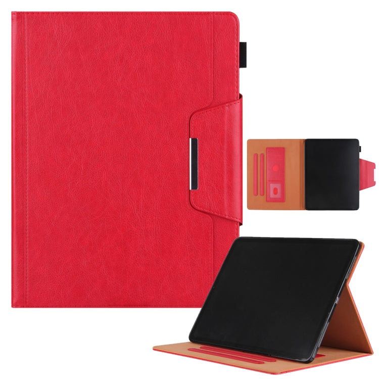For iPad Pro 13 2024 Solid Color Metal Buckle Leather Smart Tablet Case(Red) - iPad Pro 13 2024 Cases by PMC TechLife | Online Shopping South Africa | PMC TechLife | Buy Now Pay Later Mobicred