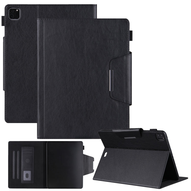 For iPad Pro 11 2024 Solid Color Metal Buckle Leather Smart Tablet Case(Black) - iPad Pro 11 2024 Cases by PMC TechLife | Online Shopping South Africa | PMC TechLife | Buy Now Pay Later Mobicred