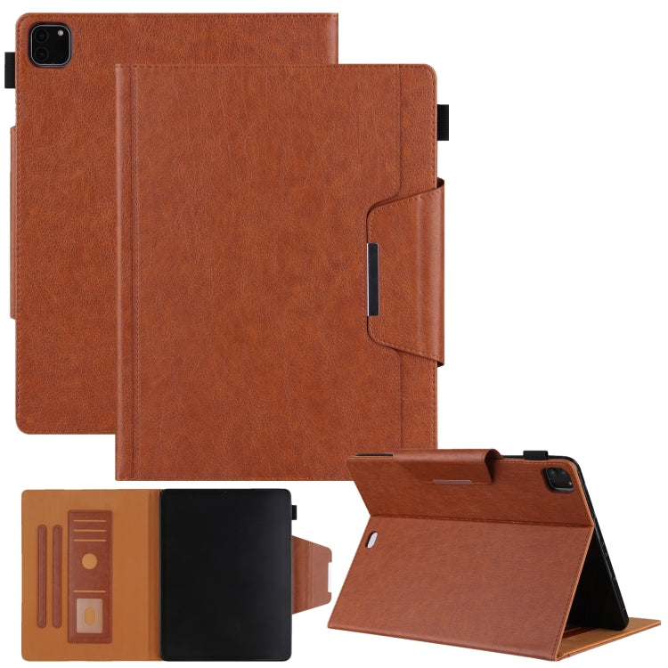 For iPad Pro 11 2024 Solid Color Metal Buckle Leather Smart Tablet Case(Brown) - iPad Pro 11 2024 Cases by PMC TechLife | Online Shopping South Africa | PMC TechLife | Buy Now Pay Later Mobicred