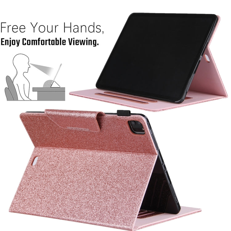 For iPad Pro 11 2024 Glitter Metal Buckle Leather Smart Tablet Case(Rose Gold) - free shipping - PMC TechLife - Order now!