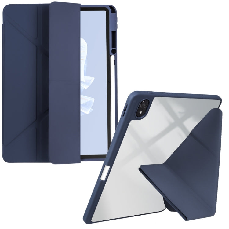 For Huawei MatePad Air 11.5 2023 Clear Acrylic Deformation Leather Tablet Case(Dark Blue) - Huawei by PMC TechLife | Online Shopping South Africa | PMC TechLife | Buy Now Pay Later Mobicred