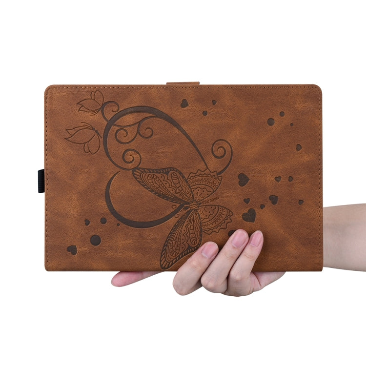 For iPad Pro 13 2024 Love Butterfly Embossed Leather Tablet Case(Brown) - iPad Pro 13 2024 Cases by PMC TechLife | Online Shopping South Africa | PMC TechLife | Buy Now Pay Later Mobicred