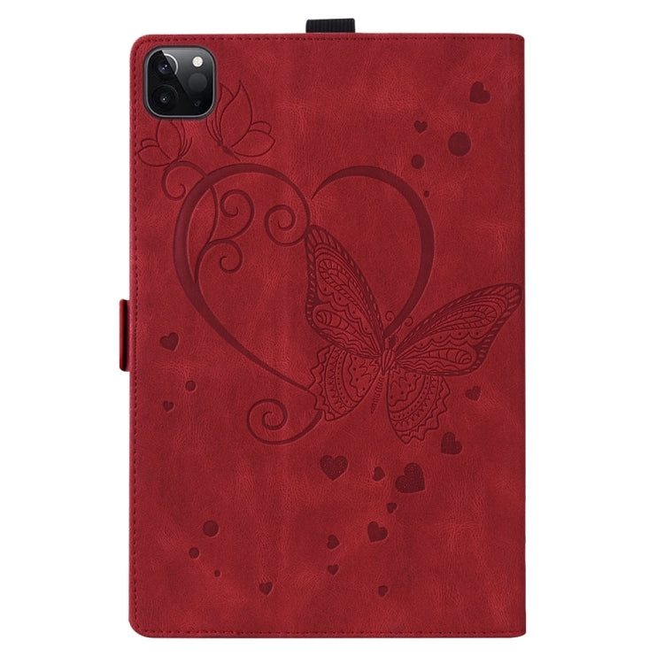 For iPad Pro 11 2024 Love Butterfly Embossed Leather Tablet Case(Red) - iPad Pro 11 2024 Cases by PMC TechLife | Online Shopping South Africa | PMC TechLife | Buy Now Pay Later Mobicred