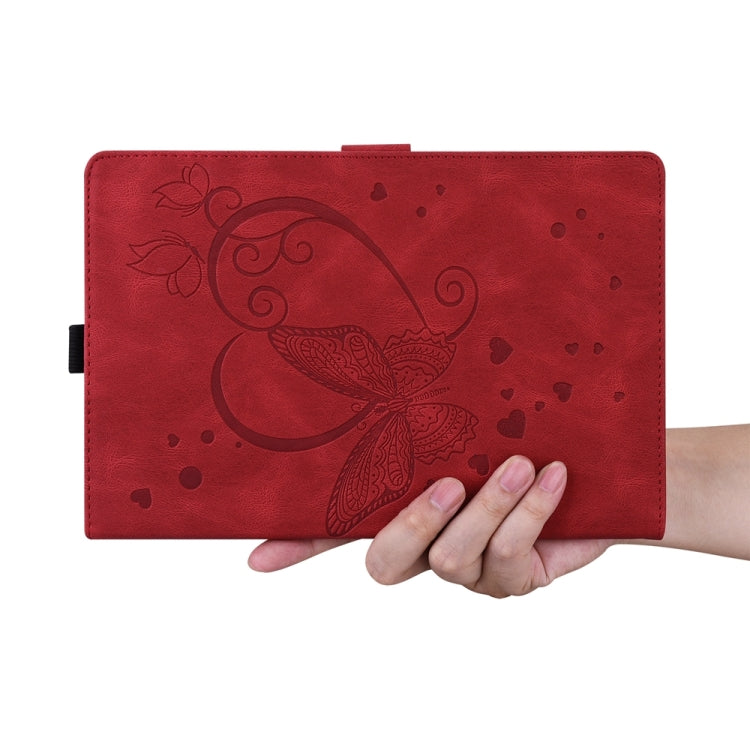 For iPad Pro 11 2024 Love Butterfly Embossed Leather Tablet Case(Red) - iPad Pro 11 2024 Cases by PMC TechLife | Online Shopping South Africa | PMC TechLife | Buy Now Pay Later Mobicred