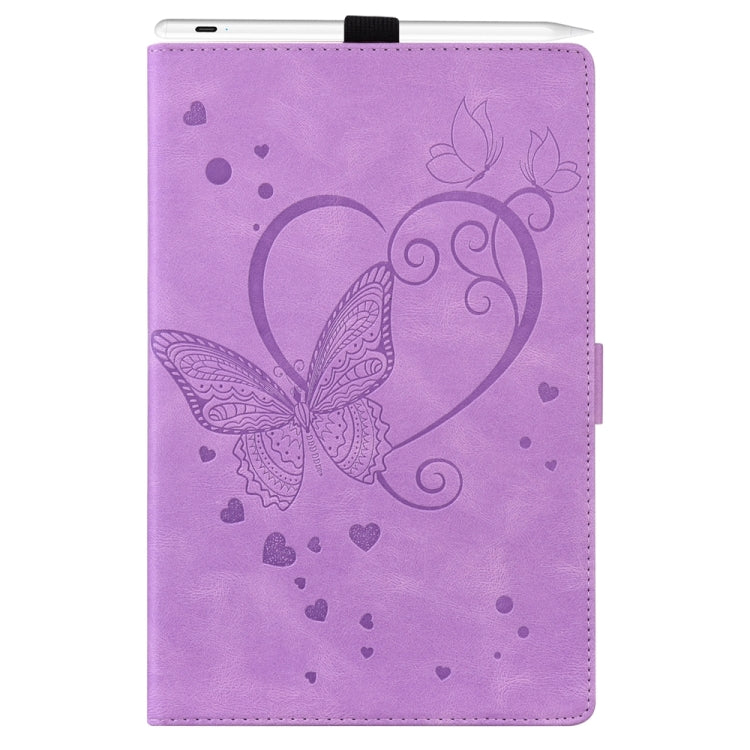 For iPad Pro 11 2024 Love Butterfly Embossed Leather Tablet Case(Purple) - iPad Pro 11 2024 Cases by PMC TechLife | Online Shopping South Africa | PMC TechLife | Buy Now Pay Later Mobicred