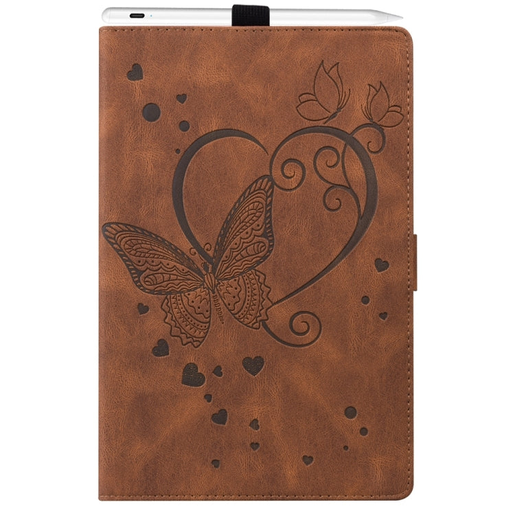 For iPad Pro 11 2024 Love Butterfly Embossed Leather Tablet Case(Brown) - iPad Pro 11 2024 Cases by PMC TechLife | Online Shopping South Africa | PMC TechLife | Buy Now Pay Later Mobicred