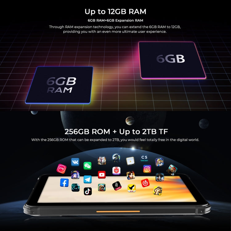 HOTWAV Tab R7 Rugged Tablet, 6GB+256GB, 10.1 inch Android 13 Unisoc Tiger T606 Octa Core 4G Network, Global Version with Google Play(Black Orange) - free shipping - PMC TechLife - Order now!